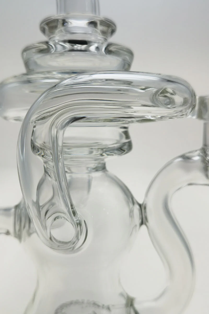 TAG - 8" Recycling Stacked Bellow Ball Bent Neck with Super Slit Puck Diffuser Dab Rig (14MM Female) - Image 33