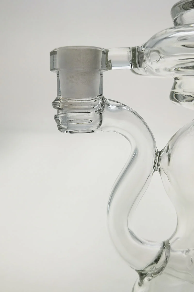 TAG - 8" Recycling Stacked Bellow Ball Bent Neck with Super Slit Puck Diffuser Dab Rig (14MM Female) - Image 38
