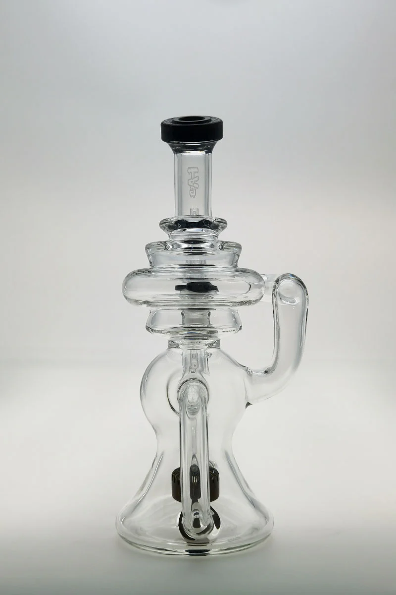 TAG - 8" Recycling Stacked Bellow Ball Bent Neck with Super Slit Puck Diffuser Dab Rig (14MM Female) - Image 49