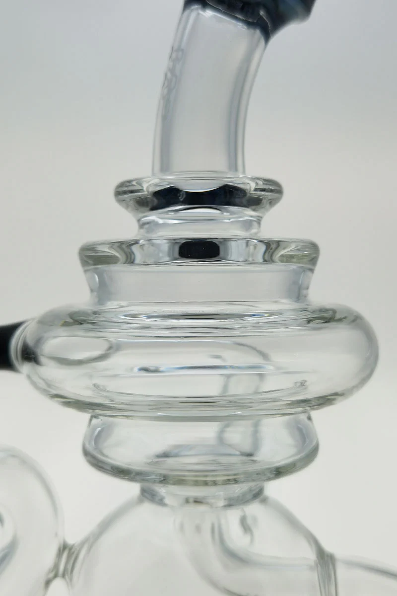 TAG - 8" Recycling Stacked Bellow Ball Bent Neck with Super Slit Puck Diffuser Dab Rig (14MM Female) - Image 56