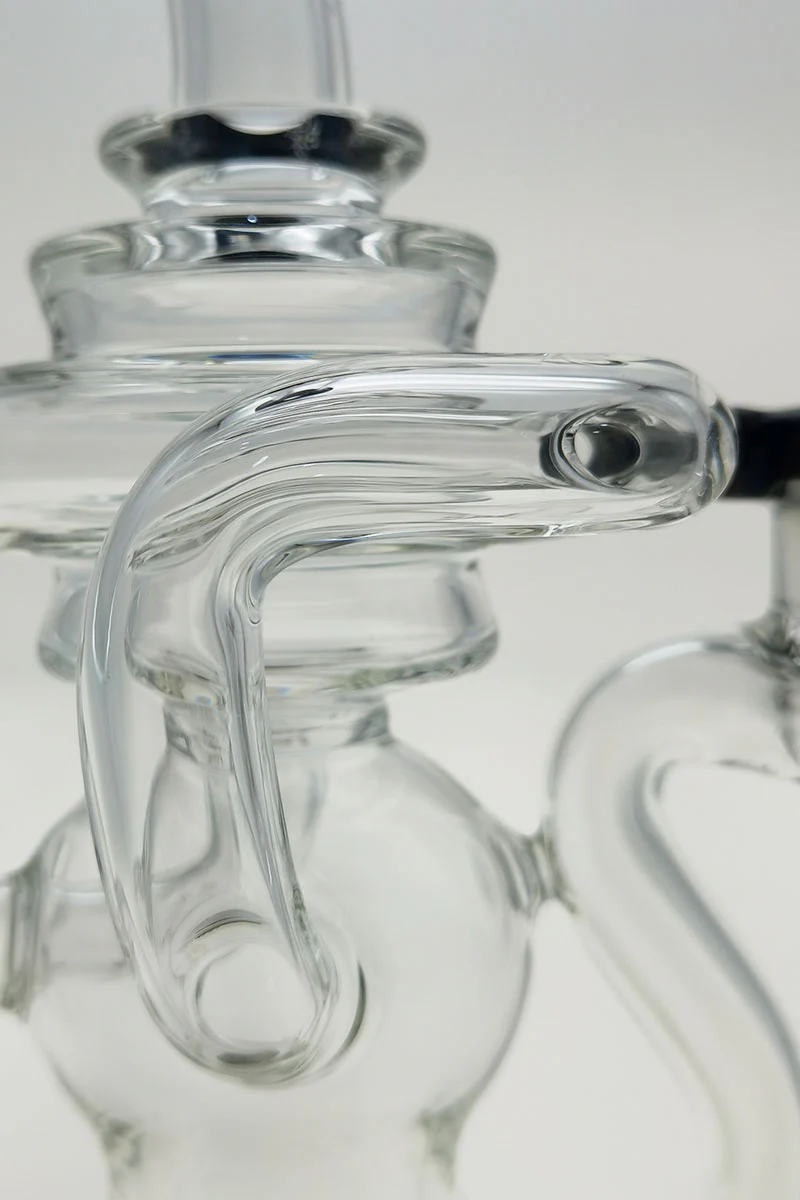 TAG - 8" Recycling Stacked Bellow Ball Bent Neck with Super Slit Puck Diffuser Dab Rig (14MM Female) - Image 57