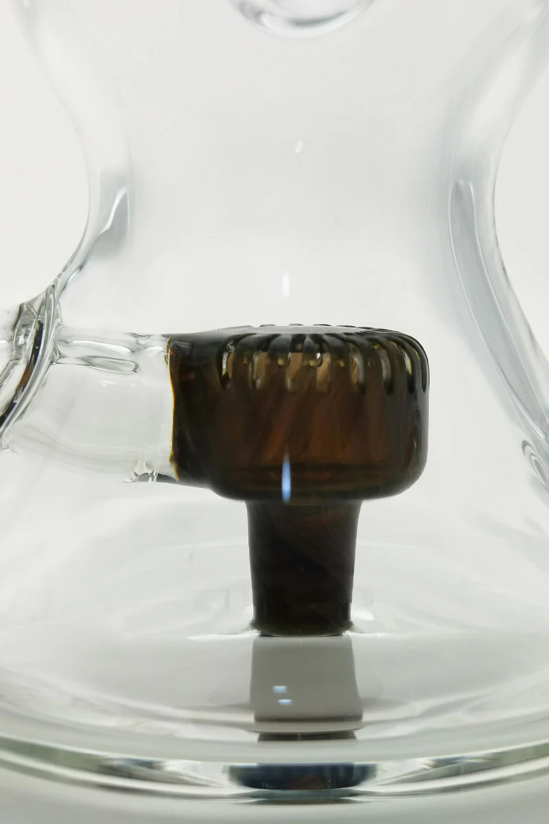 TAG - 8" Recycling Stacked Bellow Ball Bent Neck with Super Slit Puck Diffuser Dab Rig (14MM Female) - Image 60
