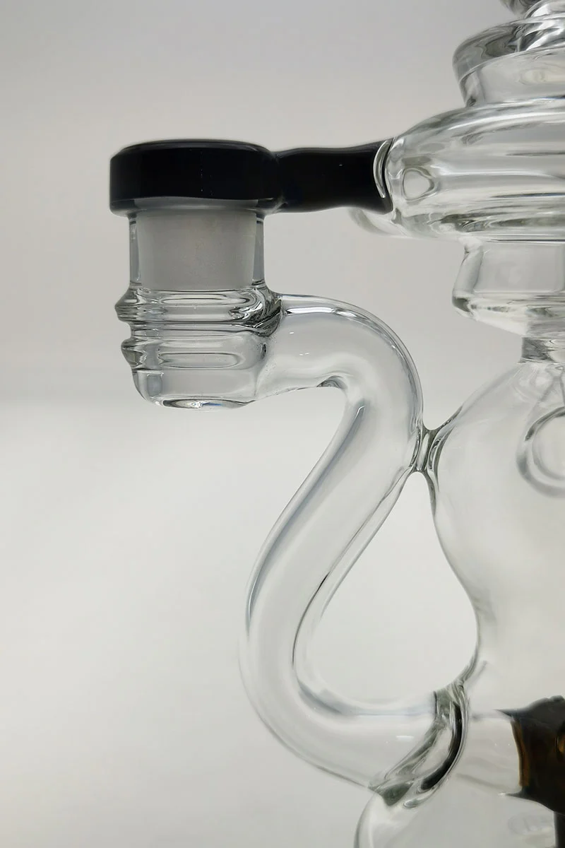 TAG - 8" Recycling Stacked Bellow Ball Bent Neck with Super Slit Puck Diffuser Dab Rig (14MM Female) - Image 62