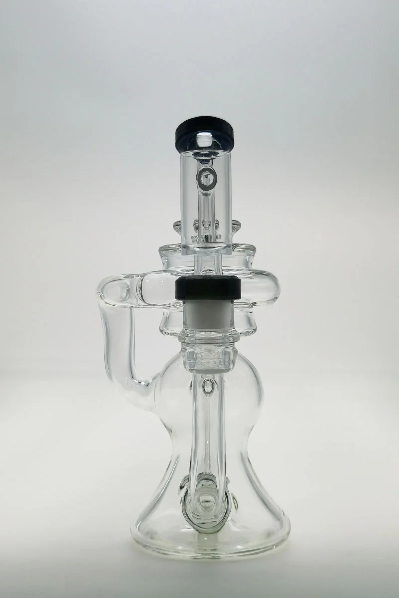 TAG - 8" Recycling Stacked Bellow Ball Bent Neck with Super Slit Puck Diffuser Dab Rig (14MM Female) - Image 66