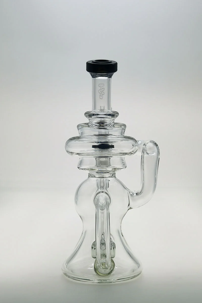 TAG - 8" Recycling Stacked Bellow Ball Bent Neck with Super Slit Puck Diffuser Dab Rig (14MM Female) - Image 68