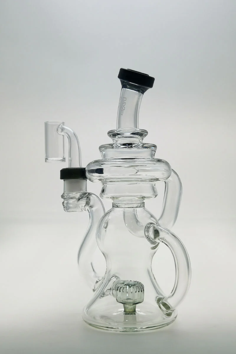 TAG - 8" Recycling Stacked Bellow Ball Bent Neck with Super Slit Puck Diffuser Dab Rig (14MM Female) - Image 72