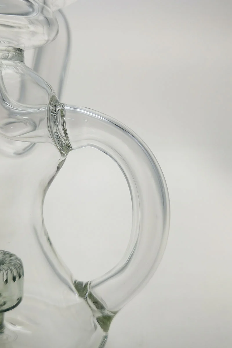 TAG - 8" Recycling Stacked Bellow Ball Bent Neck with Super Slit Puck Diffuser Dab Rig (14MM Female) - Image 79