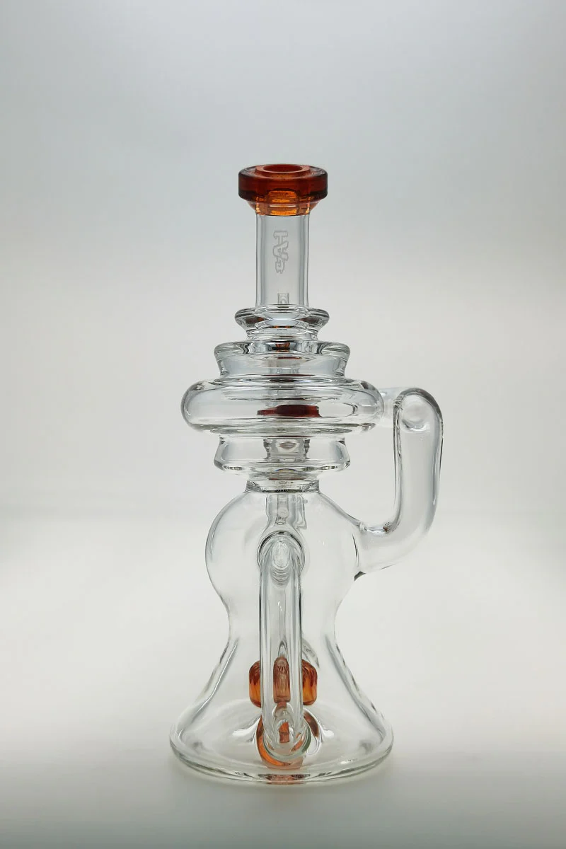 TAG - 8" Recycling Stacked Bellow Ball Bent Neck with Super Slit Puck Diffuser Dab Rig (14MM Female) - Image 88