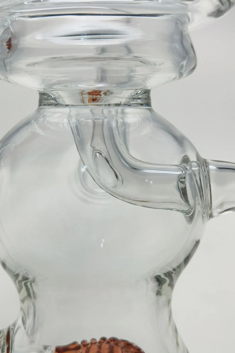 TAG - 8" Recycling Stacked Bellow Ball Bent Neck with Super Slit Puck Diffuser Dab Rig (14MM Female) - Image 97