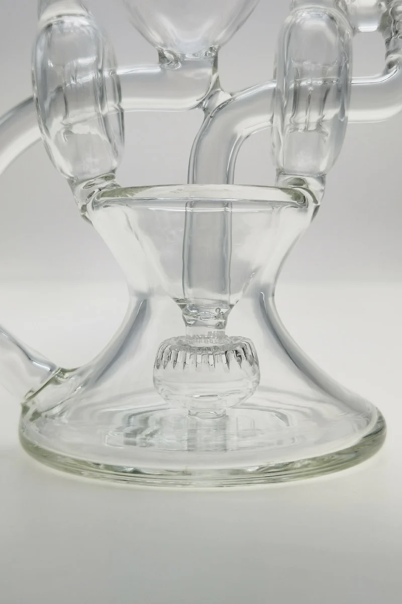 TAG - 8" Twin Arm Super Slit Donut Wormhole Recycler Dab Rig with Bellow Base (10MM Female) - Image 13