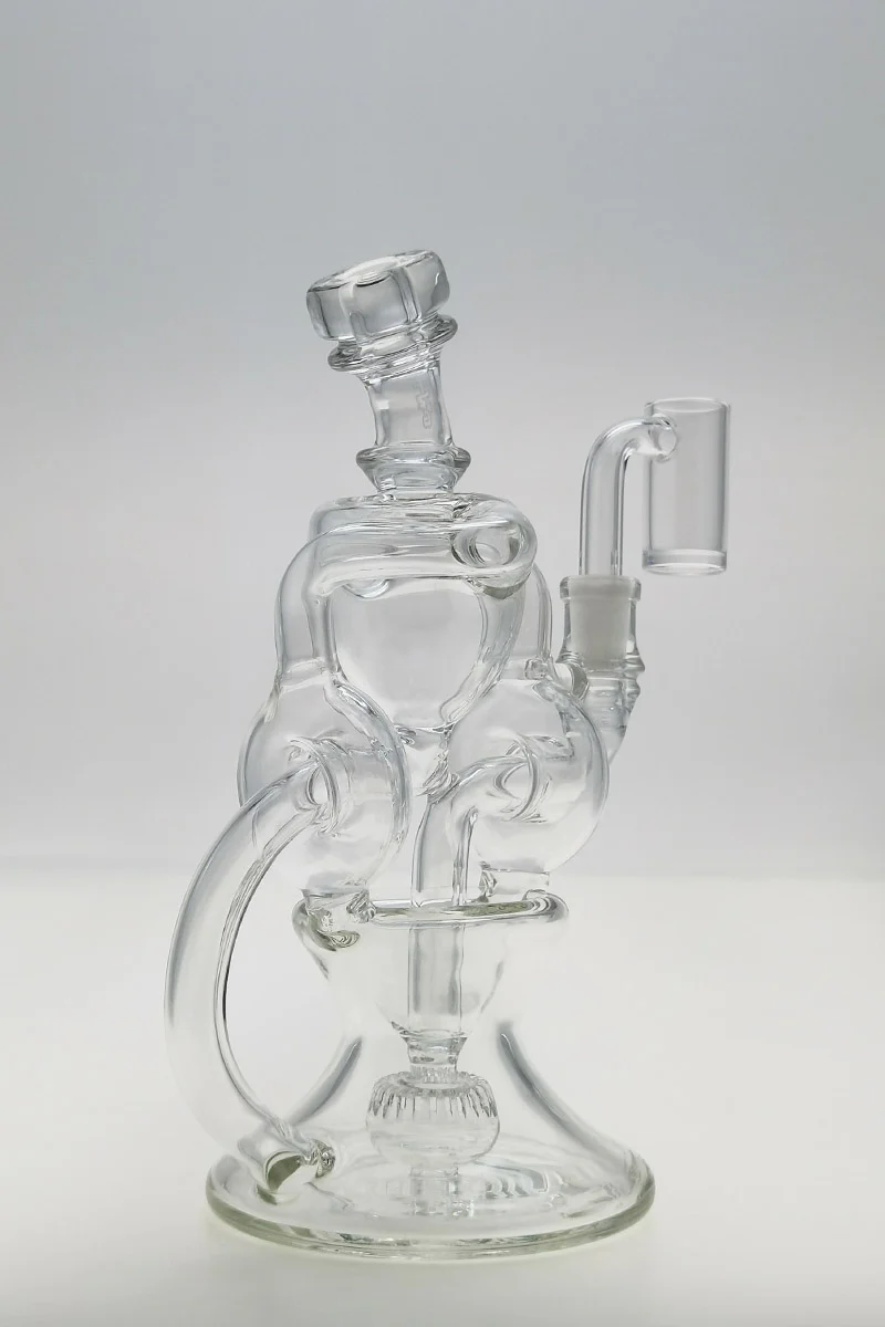 TAG - 8" Twin Arm Super Slit Donut Wormhole Recycler Dab Rig with Bellow Base (10MM Female) - Image 5