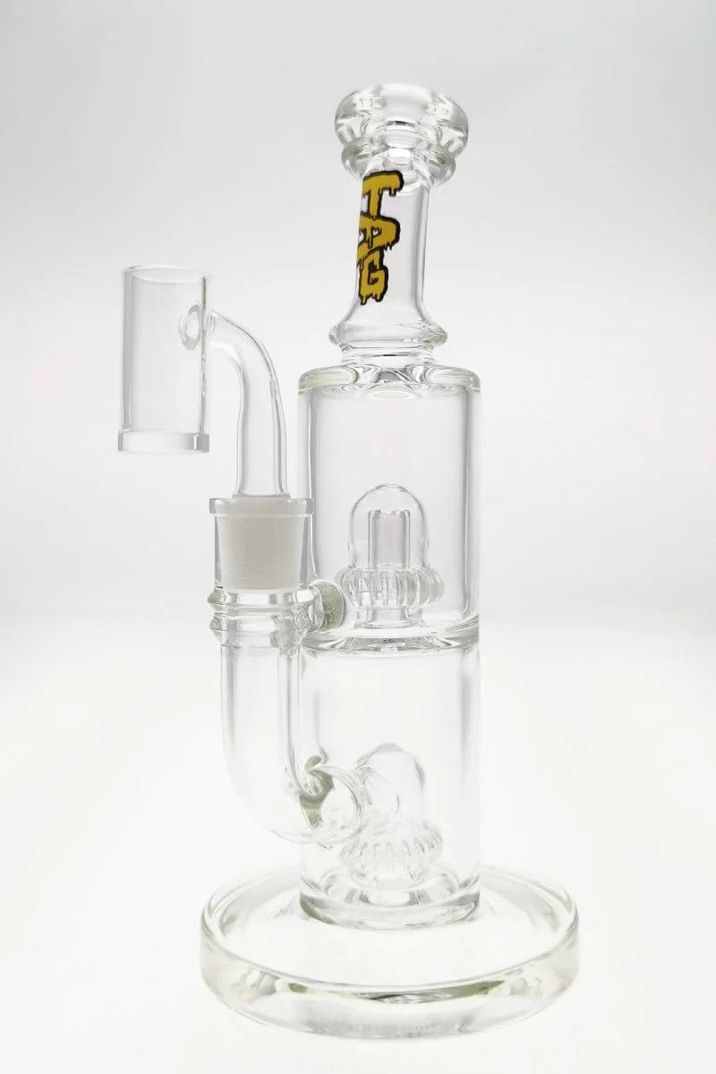 TAG - 9" Bent Neck Double Super Slit UFO Dab Rig Bong 55x5MM (14MM Female) - Image 6