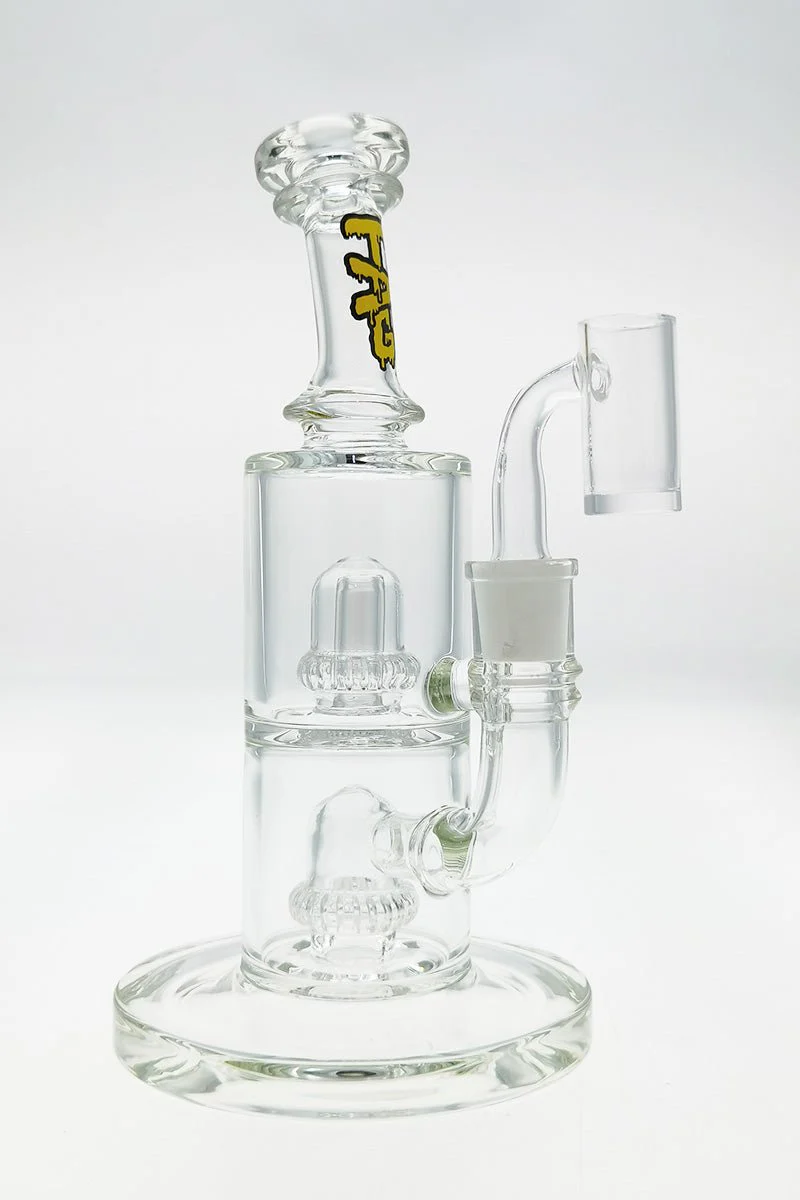 TAG - 9" Bent Neck Double Super Slit UFO Dab Rig Bong 55x5MM (14MM Female) - Image 7