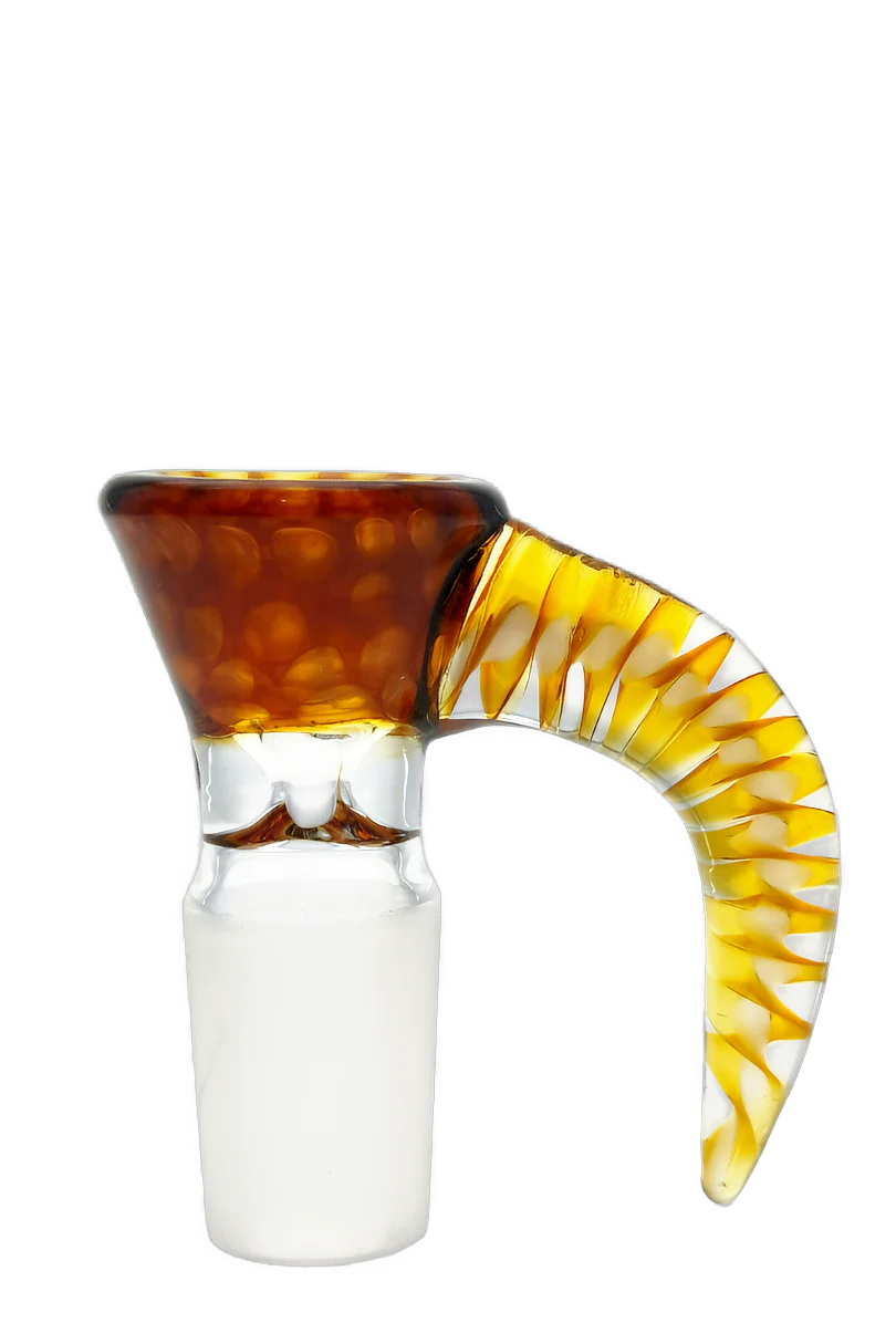 TAG - Horn Handle Single Hole Bong Slide Bowl Piece