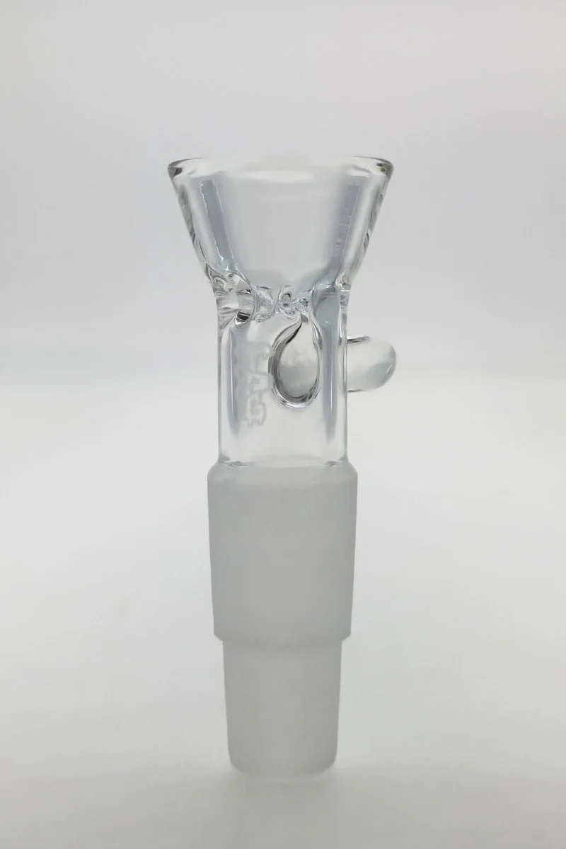 TAG - Multi Fitting Bong Slide Bowl Piece - 14MM + 18MM Male with Pinched Screen and Handle - Image 10