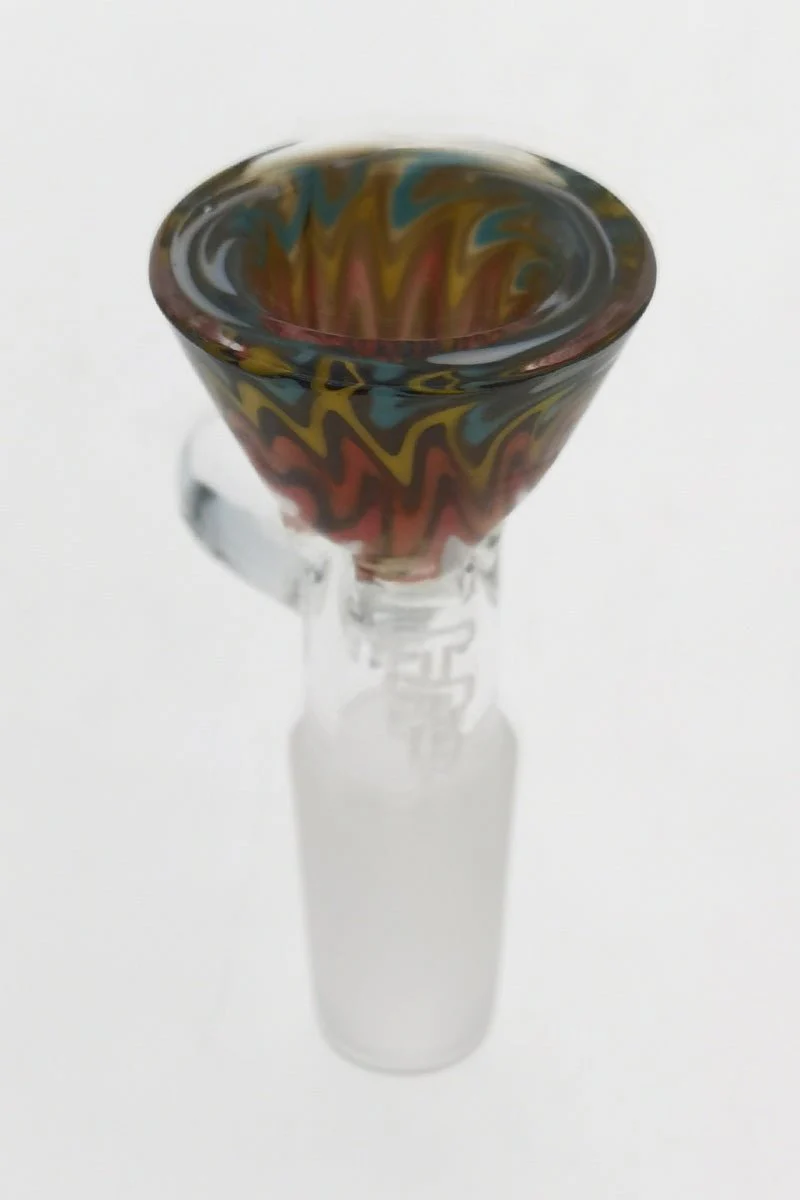 TAG - Worked Reversal Bong Slide Bowl Piece w/ Pinched Screen and Handle - Image 15