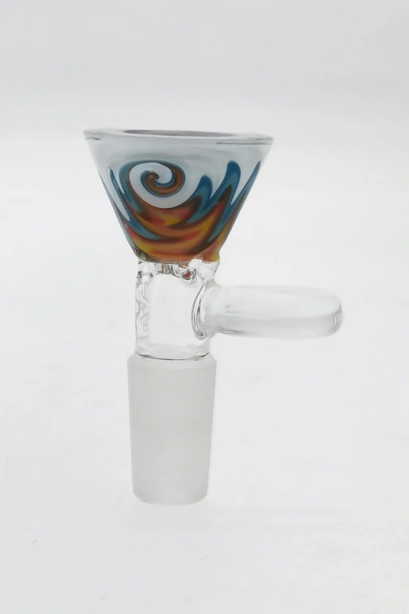 TAG - Worked Reversal Bong Slide Bowl Piece w/ Pinched Screen and Handle - Image 2