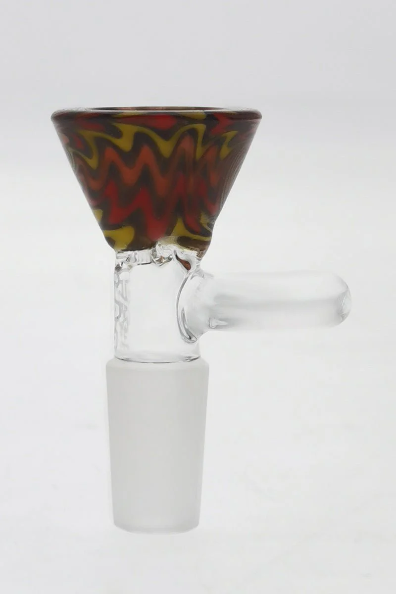TAG - Worked Reversal Bong Slide Bowl Piece w/ Pinched Screen and Handle - Image 3
