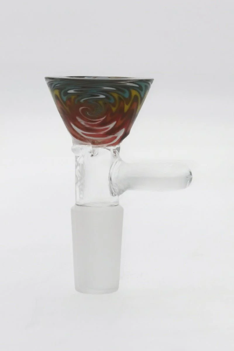TAG - Worked Reversal Bong Slide Bowl Piece w/ Pinched Screen and Handle - Image 4