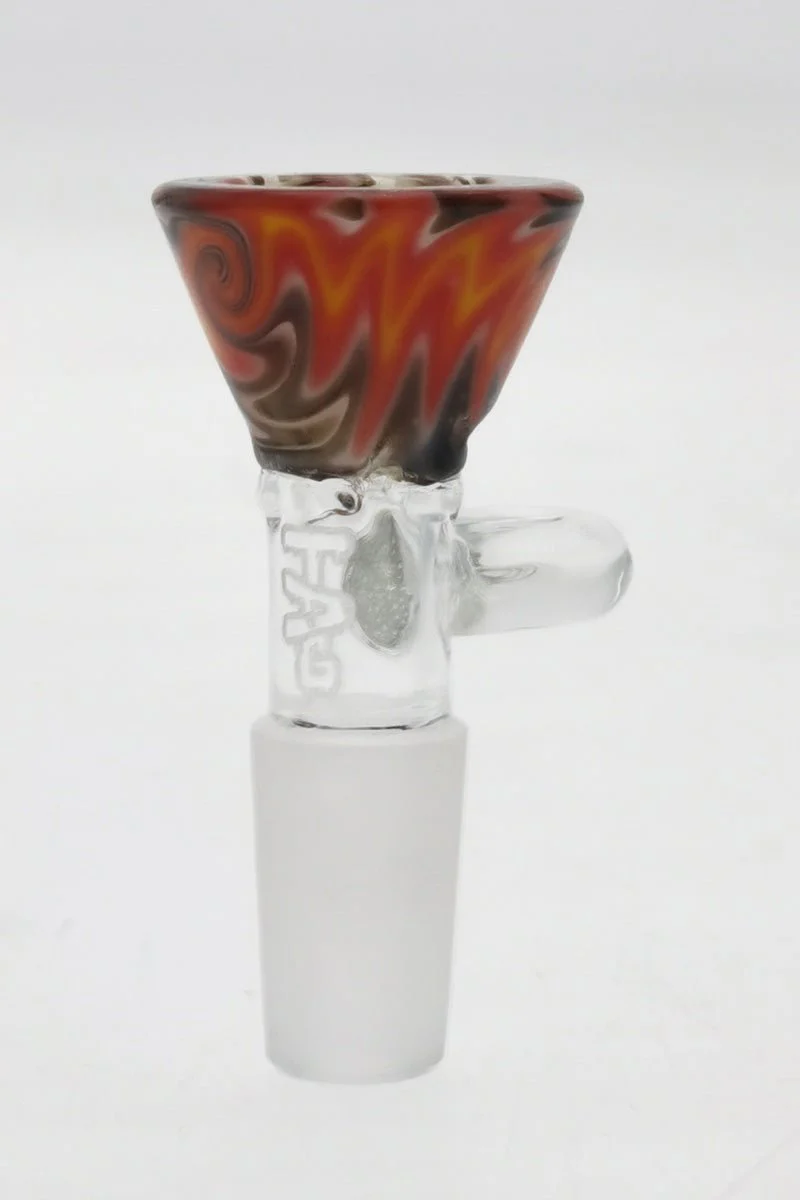 TAG - Worked Reversal Bong Slide Bowl Piece w/ Pinched Screen and Handle - Image 5