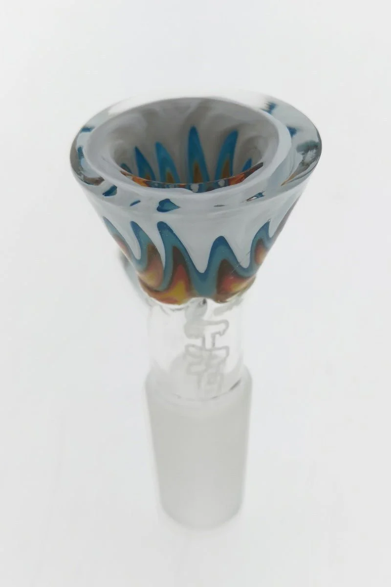 TAG - Worked Reversal Bong Slide Bowl Piece w/ Pinched Screen and Handle - Image 9